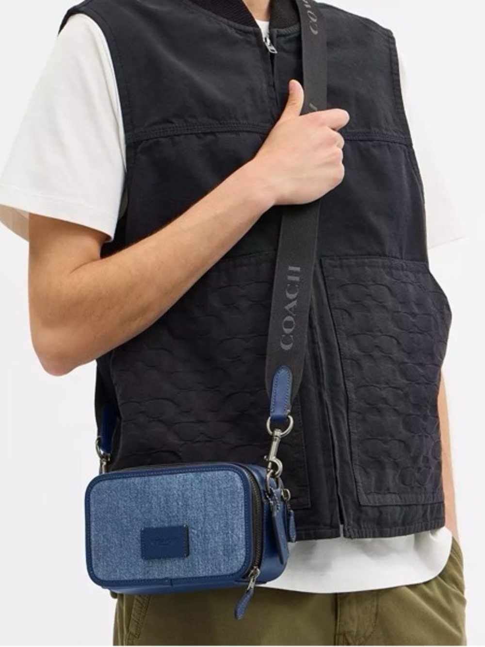 COACH Wyatt Denim Crossbody Bag CBG14 - Picture 2 of 13